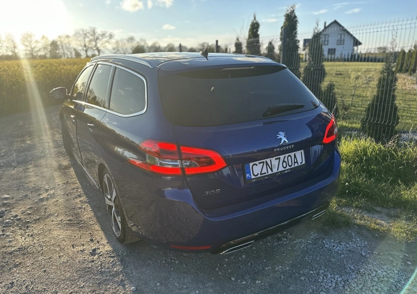 Peugeot 308 cena 64900 przebieg: 104000, rok produkcji 2018 z Trzebnica małe 211